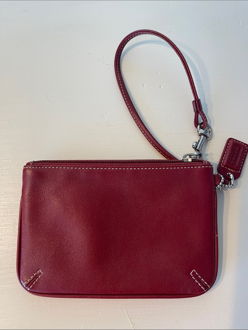 Coach Red Leather Wristlet Pouch - Picture 3 of 3